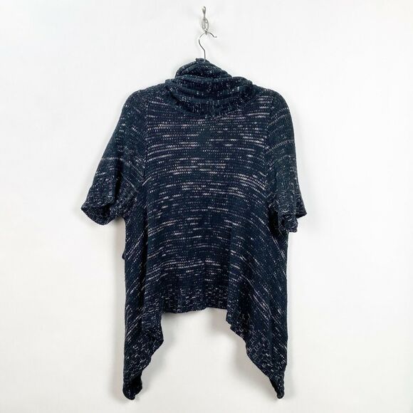 Cato 14/16W Plus Womens Dark Gray Marled Open Front Waterfall Sweater Cardigan - Picture 5 of 6